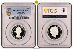 2000 20C Elizabeth II Silver PR70DCAM