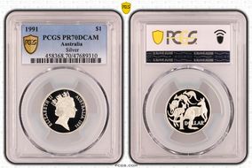 1991 $1 Silver PR70DCAM