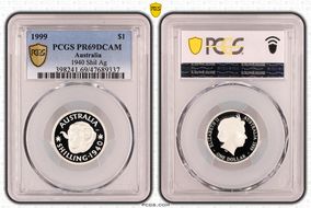 1999 $1 1940 Shil Ag PR69DCAM