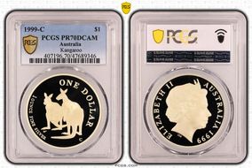 1999-C $1 Kangaroo Ag PR70DCAM