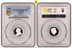 2000 $2 Victoria  Silver PR70DCAM