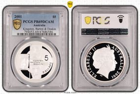 2001 $5 Kingston, Barton & Deakin PR69DCAM