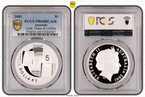 2001 $5 Clark, Parkes & Griffith PR69DCAM