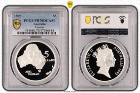 1993 $5 Tasman PR70DCAM