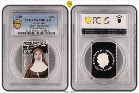2010 60C Mary MacKillop Coin & Stamp PR69DCAM