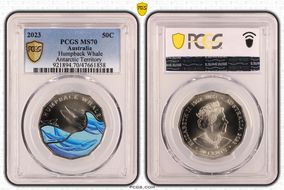 2023 50C Humpback Whale Colorized Antarctic Territory MS70