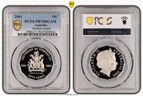 2001 50C Norfolk Island PR70DCAM