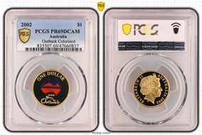 2002 $1 Year of the Outback Colorized PR69DCAM