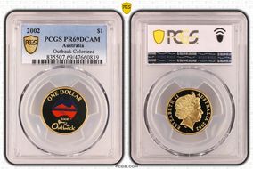 2002 $1 Year of the Outback Colorized PR69DCAM