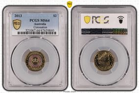 2013 $2 Coronation Colorized MS64