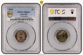 2013 $2 Coronation Colorized MS65