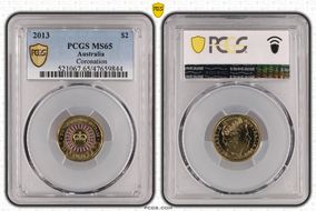 2013 $2 Coronation Colorized MS65