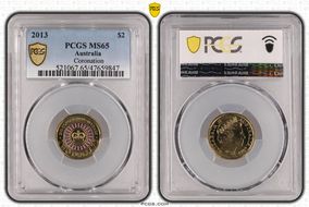 2013 $2 Coronation Colorized MS65