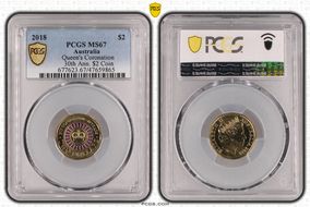 2018 $2 Queen's Coronation Colorized 30th Ann. $2 Coin MS67
