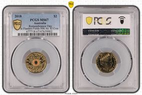 2018 $2 In Flanders Fields Colorized 30th Ann. $2 Coin MS67