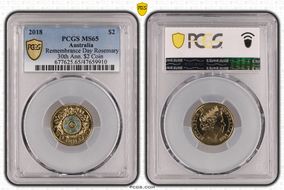 2018 $2 Remembrance Day Rosemary 30th Ann. $2 Coin Colorized MS65
