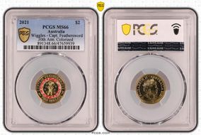 2021 $2 Wiggles - Capt. Feathersword 30th Ann. Colorized MS66