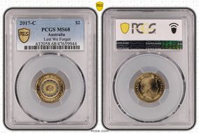 2017-C $2 Lest We Forget Colorized MS68