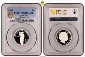 2005 $1 Gallipoli Ag PR69DCAM