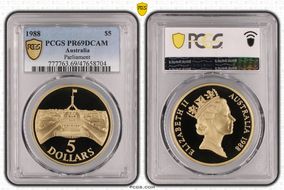 1988 $5 Parliament PR69DCAM
