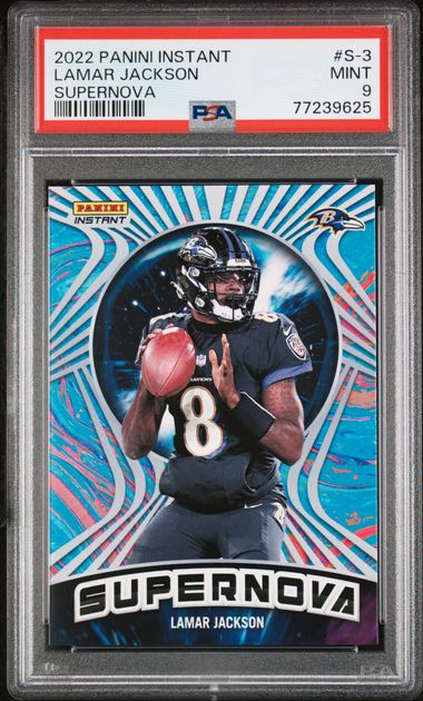 2020 Panini Spectra #2 Lamar Jackson (#08/99) - Jersey Number - PSA MINT 9  on Goldin Auctions