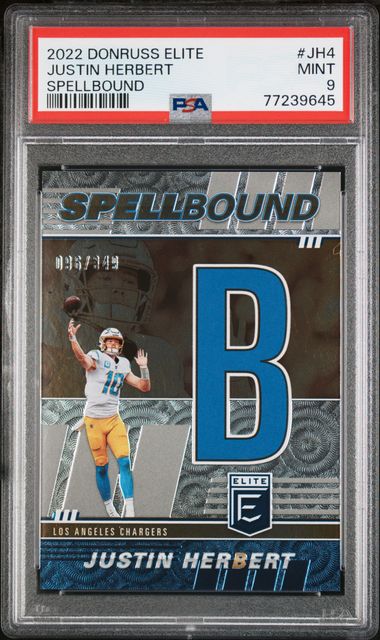 2022 Panini Donruss Elite Spellbound #SB-JH4 Justin Herbert (#096/349) –  PSA MINT 9 on Goldin Auctions