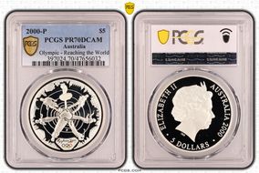 2000-P $5 Olympic - Reaching the World PR70DCAM