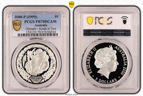2000-P (1999) $5 Olympic - Koala in Tree PR70DCAM