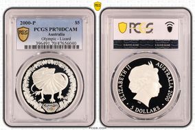2000-P $5 Olympic - Lizard PR70DCAM