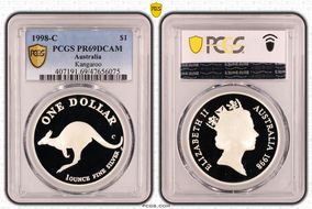 1998-C $1 Kangaroo Ag PR69DCAM