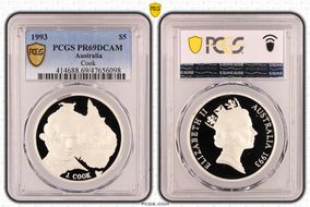 1993 $5 Cook PR69DCAM