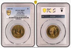 2003-B $1 Korean War Counterstamp MS67