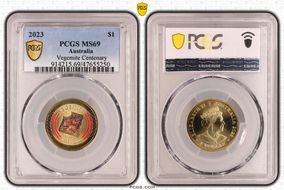 2023 $1 Vegemite Centenary Colorized MS69