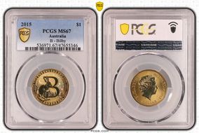 2015 $1 B - Bilby Al-Br Colorized MS67