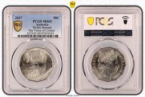 2017 50C Richie Benaud The Voice of Cricket MS69