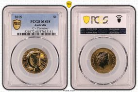 2015 $1 C - Cockatoo Al-Br Colorized MS68