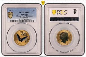 2011 $1 Flying Fox Al-Bronze Colorized MS67