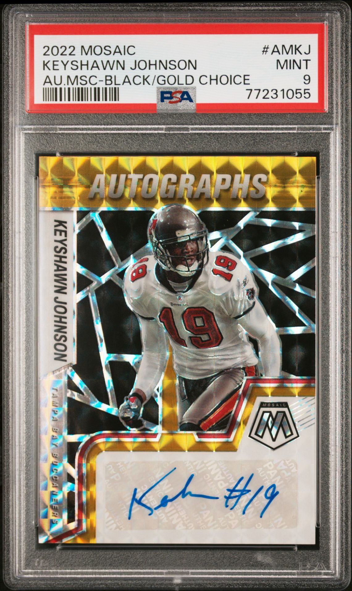 2022 Panini Mosaic Autographs Mosaic Keyshawn Johnson #Amkj (Au.msc-Black/Gold Choice) Mint 9 front