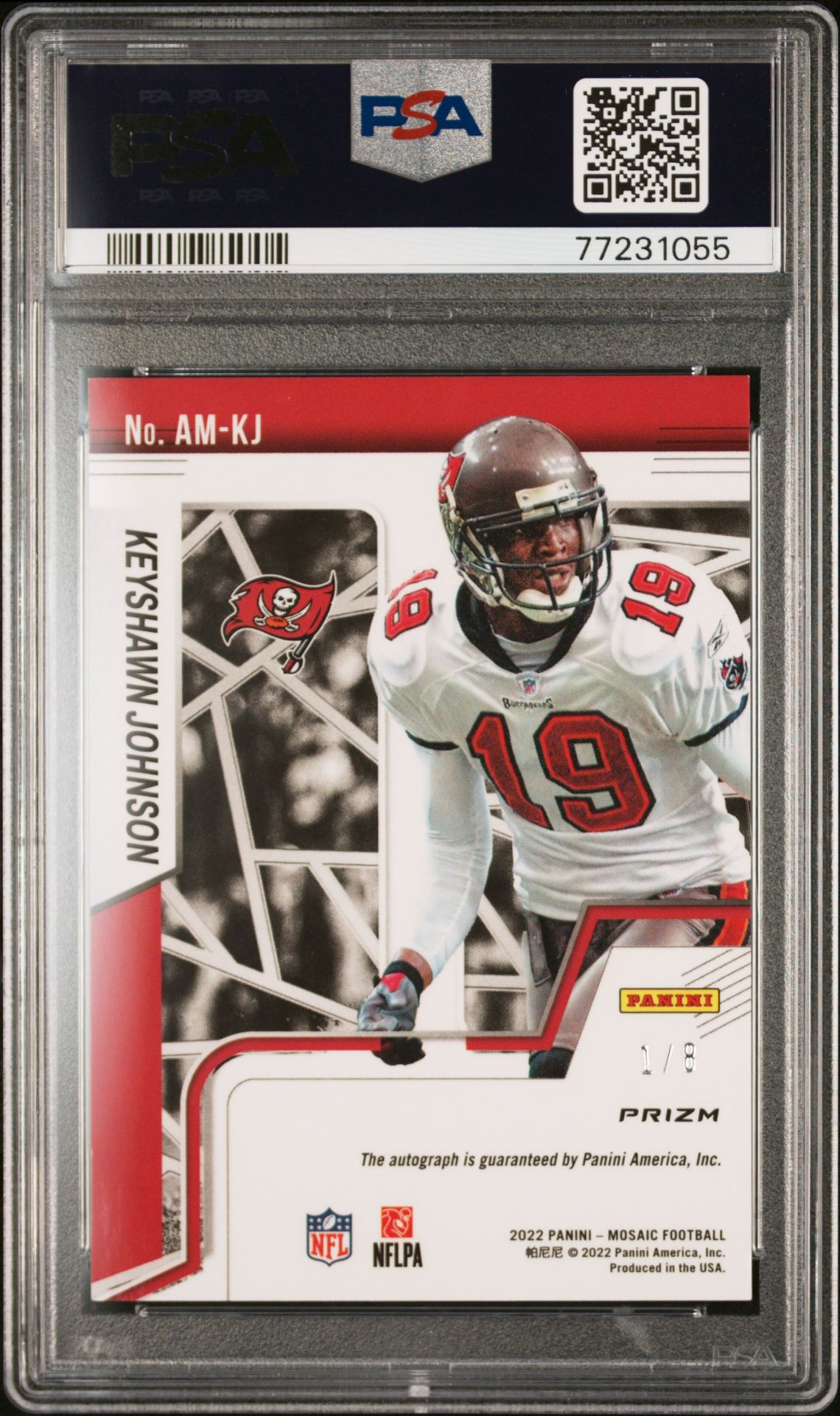 2022 Panini Mosaic Autographs Mosaic Keyshawn Johnson #Amkj (Au.msc-Black/Gold Choice) Mint 9 back