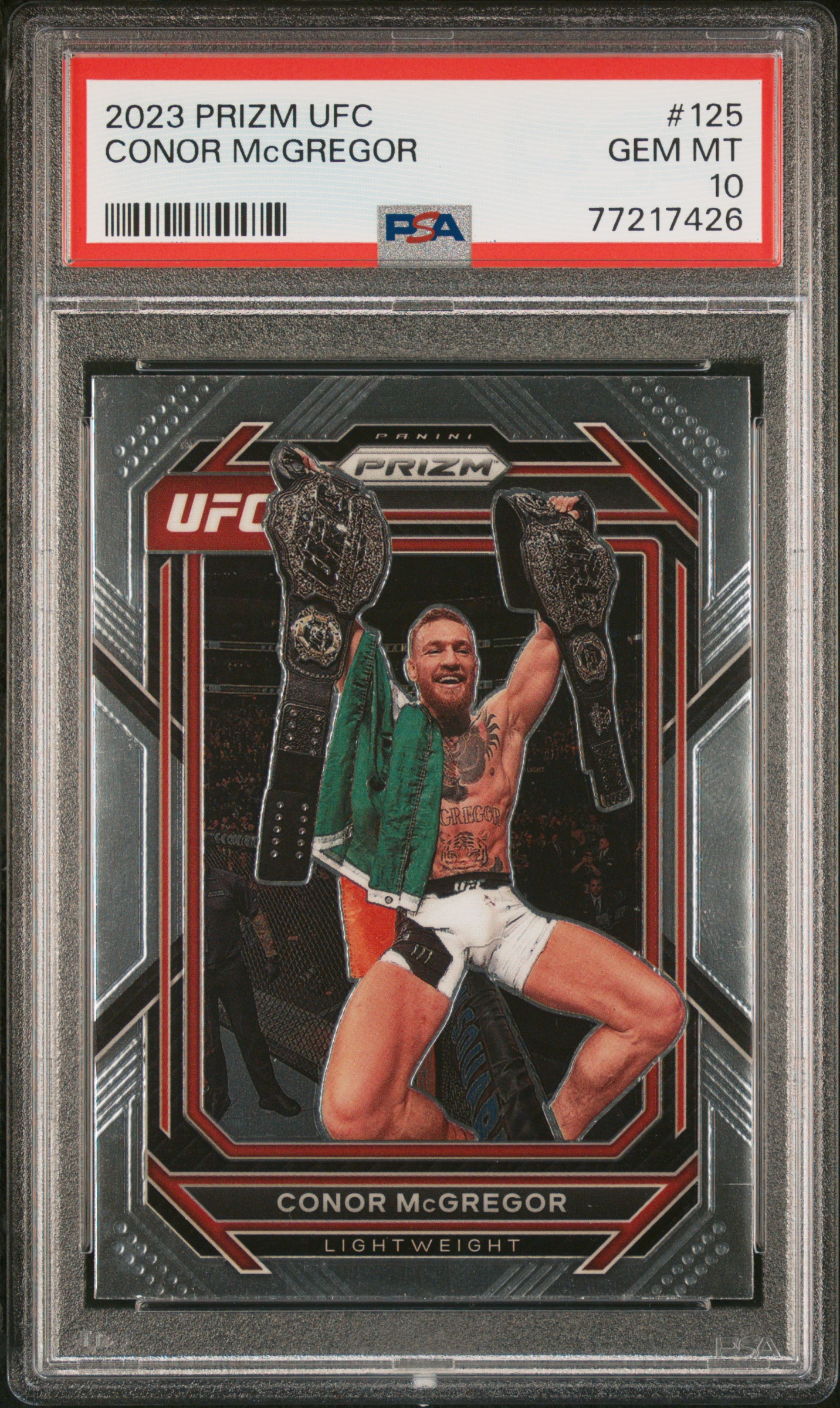 2023 Panini Prizm UFC #125 Conor Mcgregor – PSA GEM MT 10