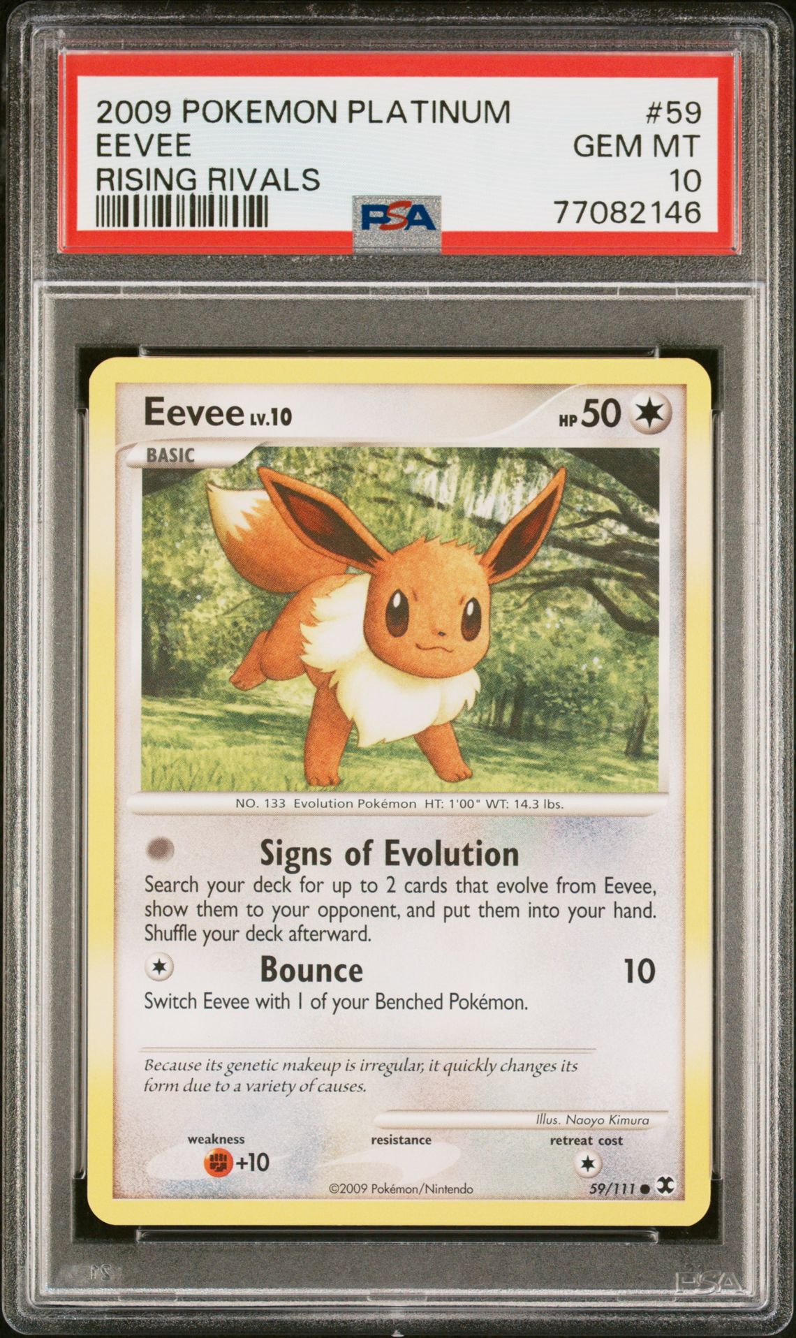 2009 Pokemon POKEMON PLATINUM RISING RIVALS #59 Eevee front