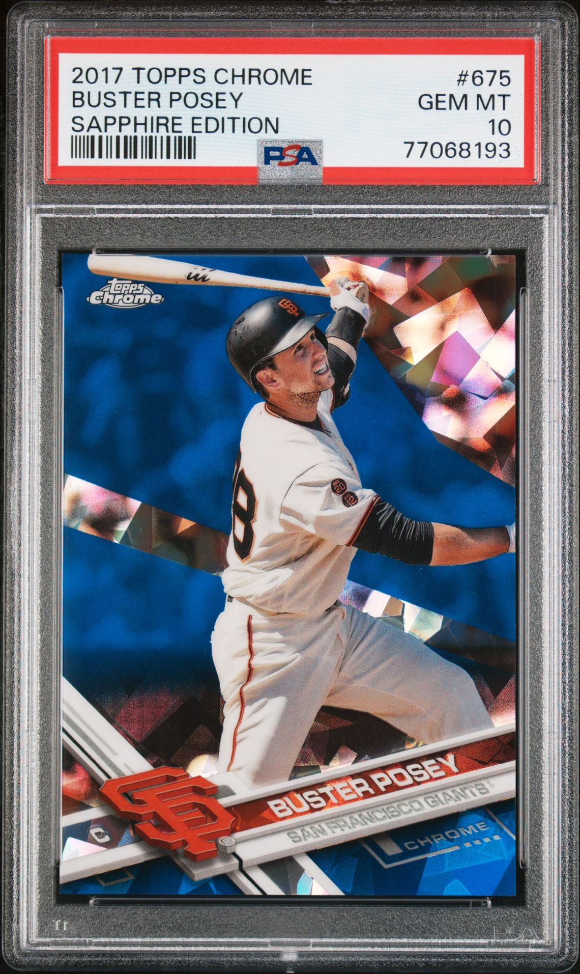 2017 Topps TOPPS CHROME SAPPHIRE EDITION #675 Buster Posey front
