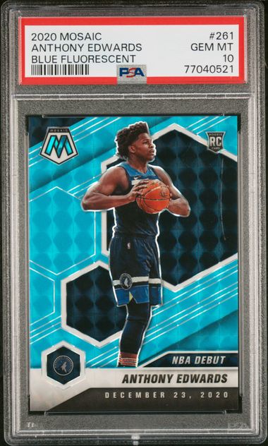 2020 Panini PANINI MOSAIC Blue #261 Anthony Edwards front