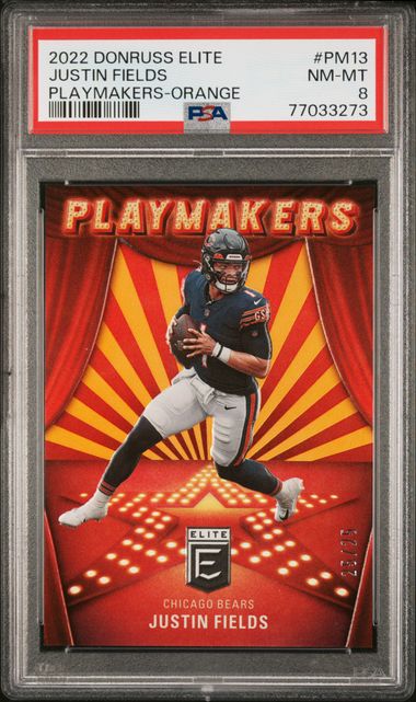 2022 Panini Donruss Elite Playmakers Orange #PM-13 Justin Fields (#25/25) –  PSA NM-MT 8 on Goldin Auctions