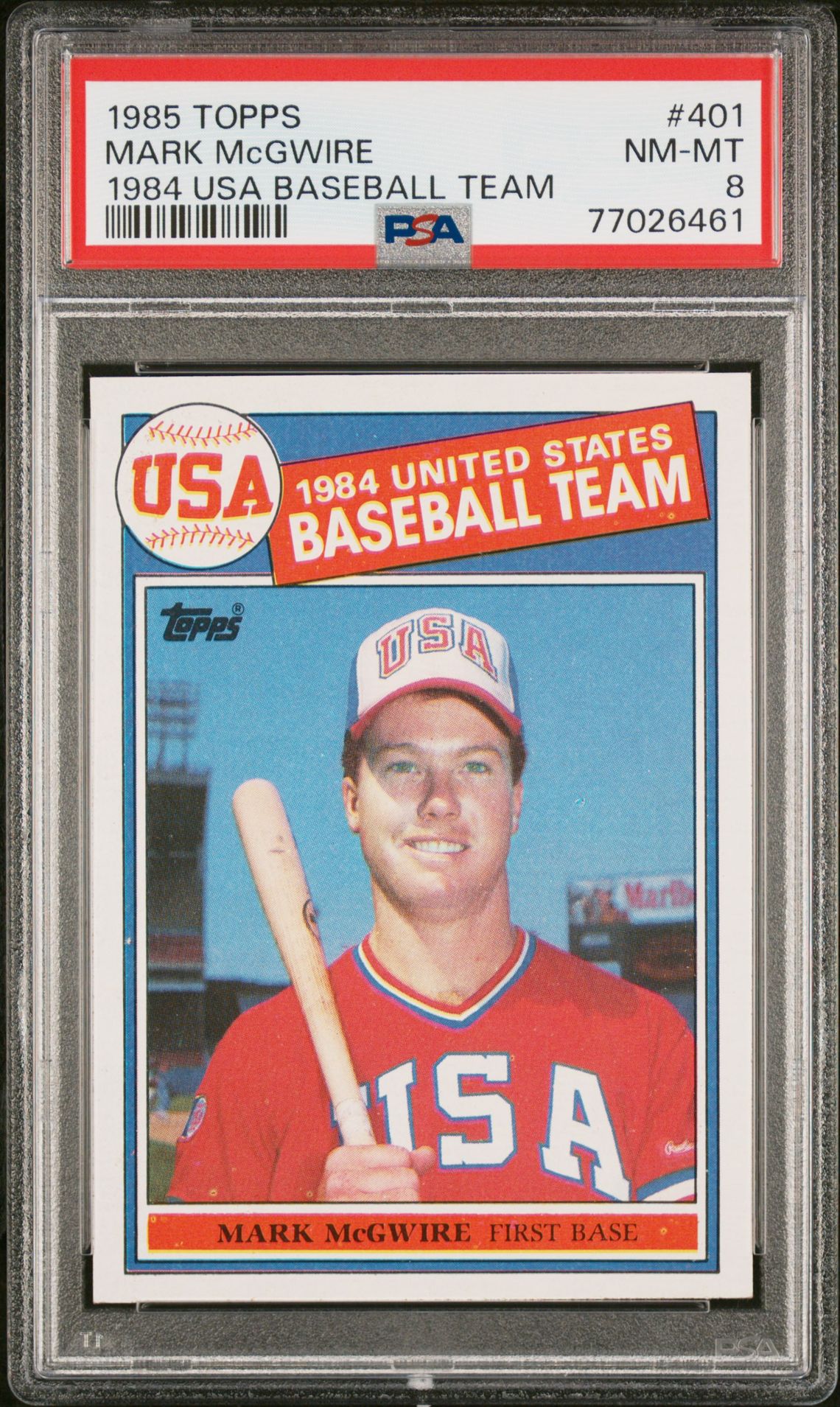 1985 Topps 1984 USA BASEBALL TEAM #401 Mark Mcgwire front