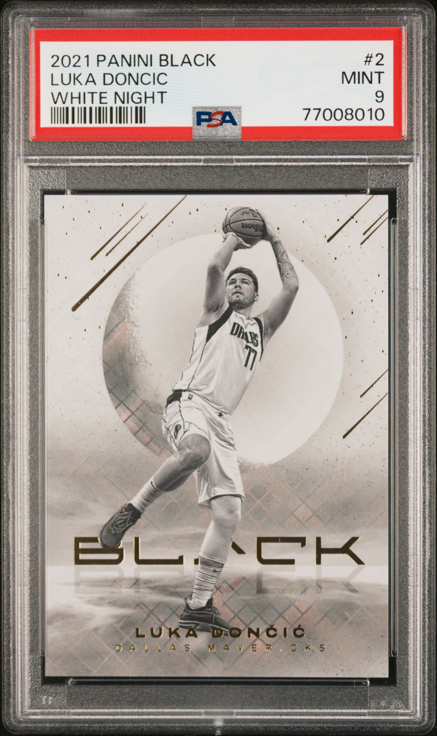 2021-22 Panini Black White Night #2 Luka Doncic – PSA MINT 9