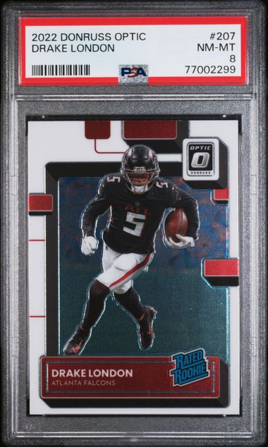 2022 Panini Clearly Donruss Rated Rookie Drake London #57 Atlanta Falcons