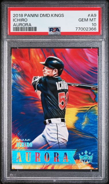 Ichiro Suzuki Autographed 2018 Panini Diamond Kings Aurora Card