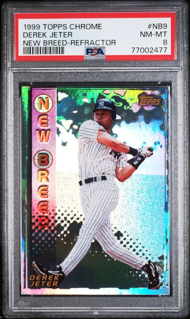 1999 Topps Chrome New Breed #NB9 Derek Jeter – PSA NM-MT 8 on