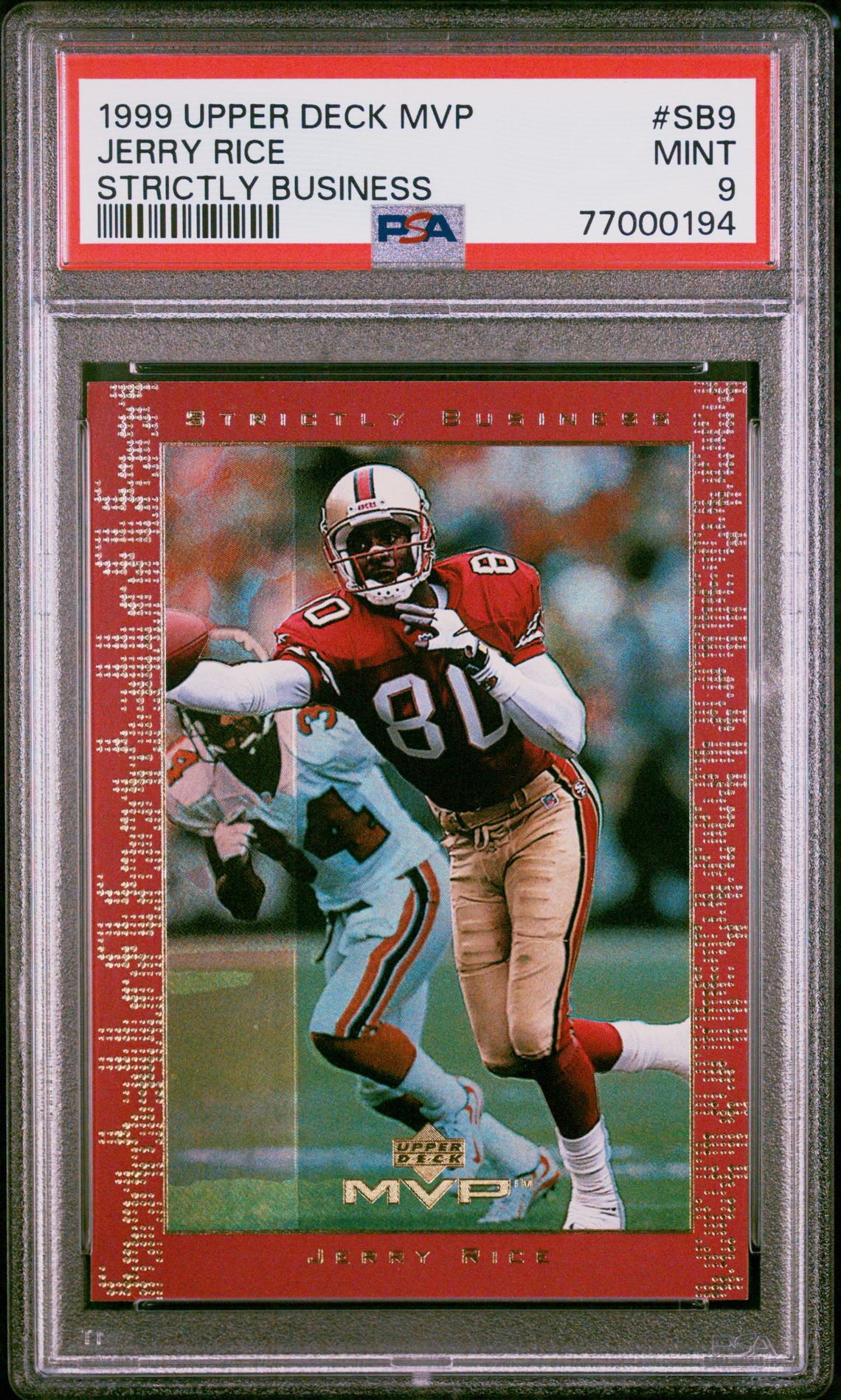1999 Upper Deck UPPER DECK MVP STRICTLY BUSINESS #SB9 Jerry Rice front